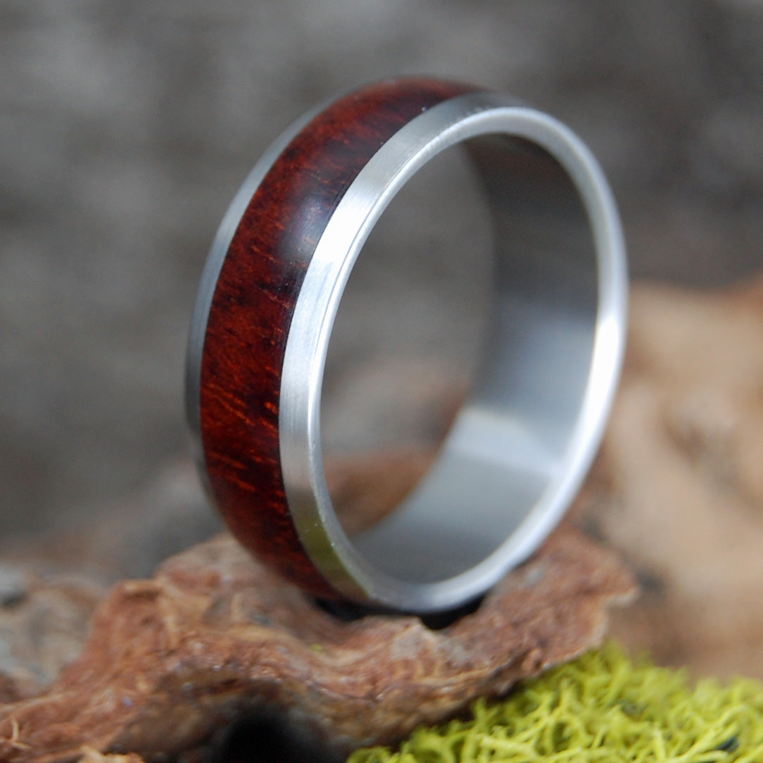 EVERY DROP OF BLOOD | SIZE 10.5 AT 7MM | BLOODWOOD| Unique Wedding Rings | On Sale - Minter and Richter Designs