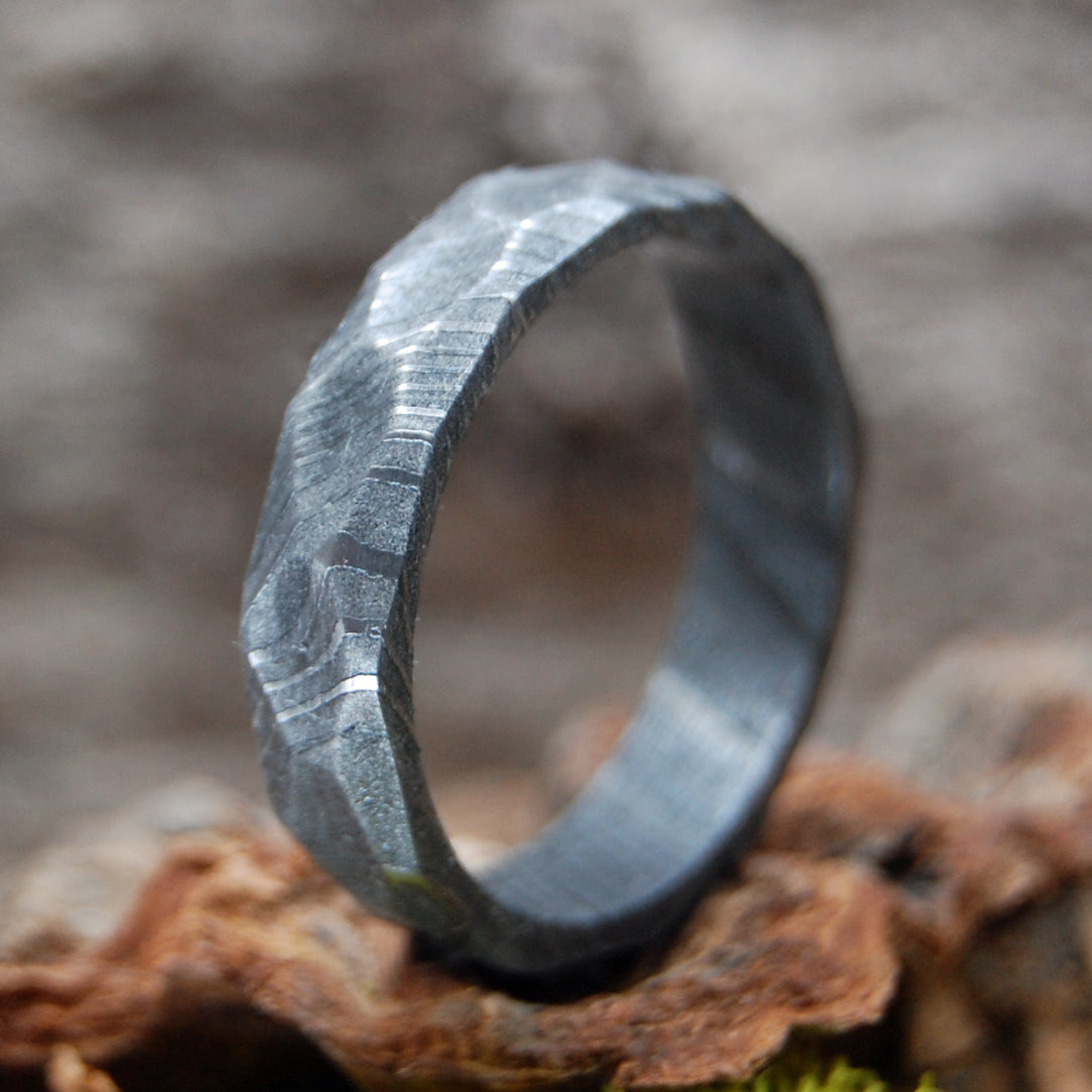 GROUND STEEL | SIZE 12.5 AT 6MM | Carbon Steel | Unique Wedding Rings | On Sale - Minter and Richter Designs