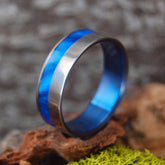 TO THE WINDS RESIGN | SIZE 14.5 AT 7.9MM | Sapphire Blue Resin | Unique Wedding Rings | On Sale - Minter and Richter Designs