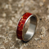 STONE OF ENDURANCE | Red Jasper Stone & Titanium - Unique Wedding Rings - Women's Wedding Rings - Minter and Richter Designs