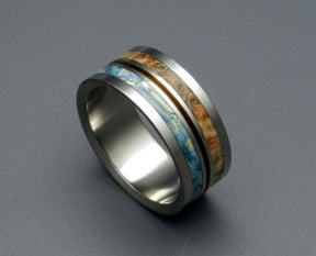 SUN & MOON | Box Elder Wood & Titanium  - Unique Wedding Rings - Minter and Richter Designs