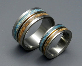 HEAVEN ON EARTH |  Golden Box Elder Wood - Unique Wedding Rings - Minter and Richter Designs