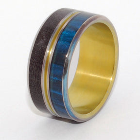 The Light Between Us | Black - Blue - Hand Anodized Bronze - Titanium Wedding Ring - Minter and Richter Designs