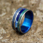 THE SEA HAS MANY MOODS | M3-Stone-Wood Titanium Wedding Bands - Minter and Richter Designs