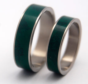 IMPERIAL JADE | Jade Stone & Titanium - Unique Wedding Rings - Wedding Rings Set - Minter and Richter Designs