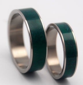 IMPERIAL JADE | Jade Stone & Titanium - Unique Wedding Rings - Wedding Rings Set - Minter and Richter Designs