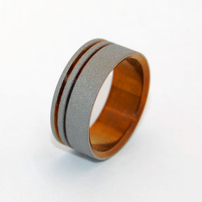 TO THE FUTURE II BRONZE - Sandblasted & Anodized Titanium Wedding Rings - Minter and Richter Designs