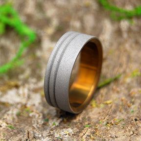TO THE FUTURE BRONZE | Sandblasted & Bronzed Titanium Men's Wedding Rings - Minter and Richter Designs