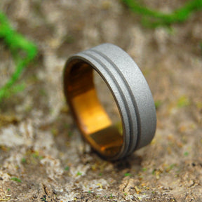 TO THE FUTURE BRONZE | Sandblasted & Bronzed Titanium Men's Wedding Rings - Minter and Richter Designs
