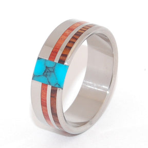 UNFOLDING BEAUTY | Tulip Wood, Cocobolo Wood & Turquoise - Wedding Engagement Rings - Minter and Richter Designs