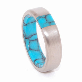 MIRAGE | Arizona Turquoise - Handcrafted Titanium and Stone Wedding Rings, Unique Wedding Rings - Minter and Richter Designs