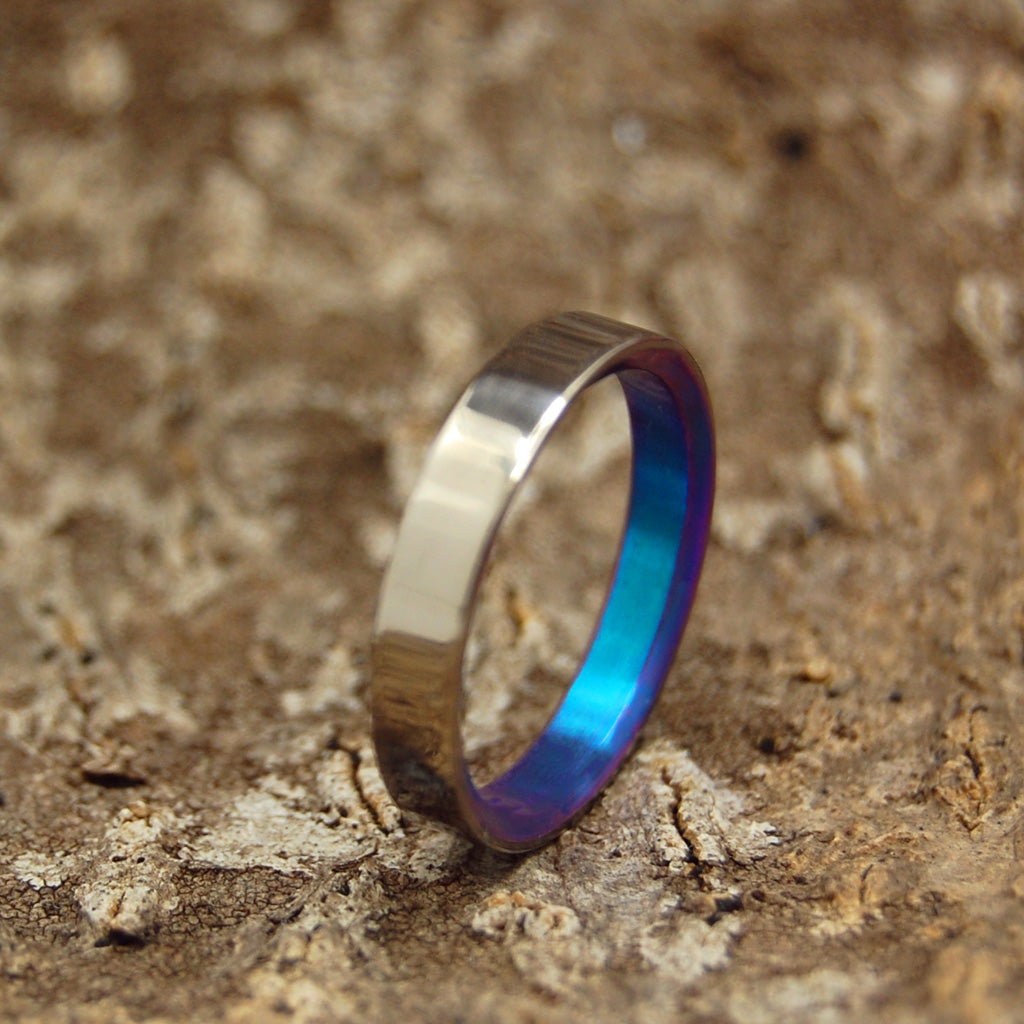 SLIM SLEEK TURQUOISE | Turquoise Titanium - Unique Wedding Rings - Women's Wedding Rings - Minter and Richter Designs