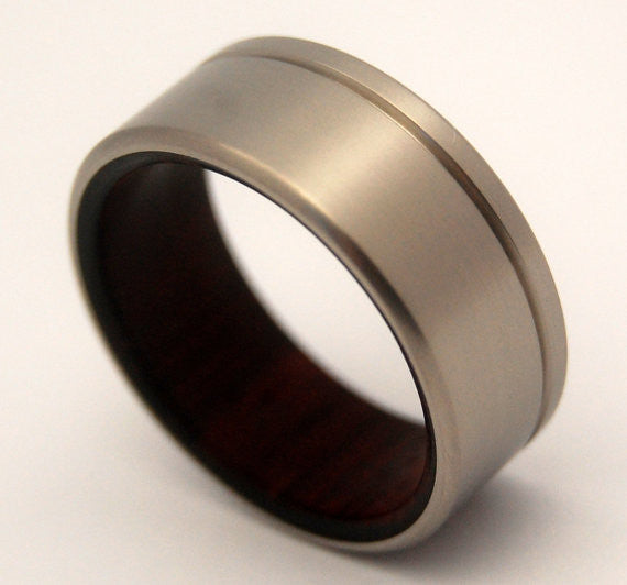 UNFETTERED | Rosewood & Titanium Wooden Wedding Rings - Minter and Richter Designs