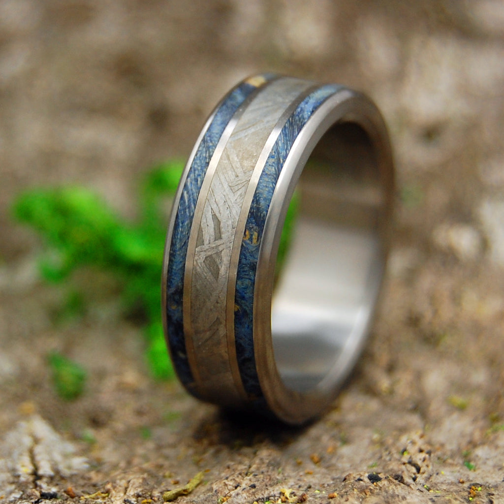 WHEN A TREE MEETS METEORITE | Meteorite & Wood Wedding Rings - Minter and Richter Designs