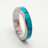 ONCE IN A BLUE MOON | Turquoise Stone, Jasper Stone & Titanium - Unique Wedding Rings - Women's Wedding Rings - Minter and Richter Designs