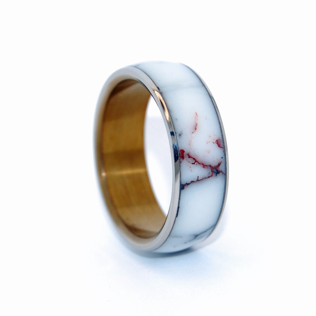 Stone Titanium Wedding Ring | EVERY DROP OF WILD HORSE JASPER - Minter and Richter Designs