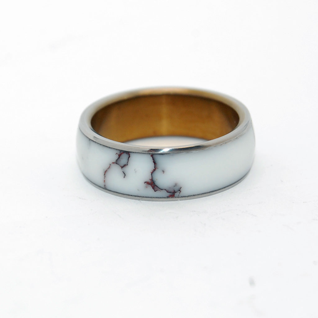 Stone Titanium Wedding Ring | EVERY DROP OF WILD HORSE JASPER - Minter and Richter Designs