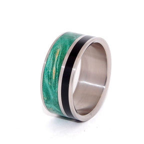 Wits That Do Agree | Horn and Wood Titanium Wedding Ring - Minter and Richter Designs