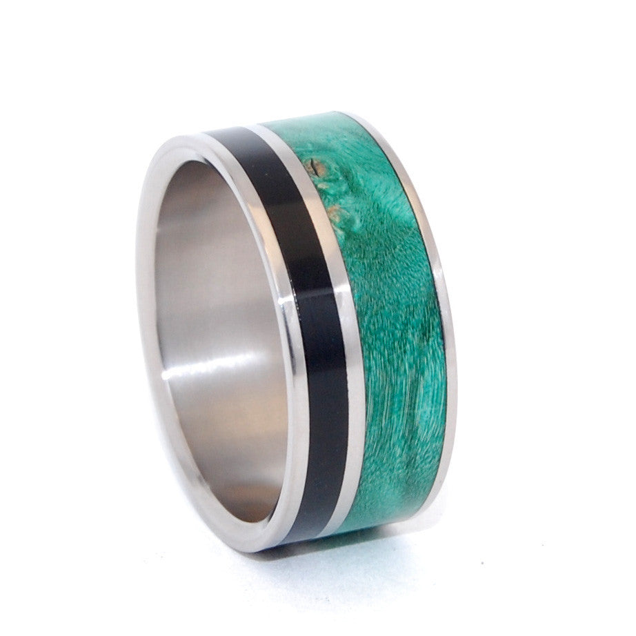 Wits That Do Agree | Horn and Wood Titanium Wedding Ring - Minter and Richter Designs
