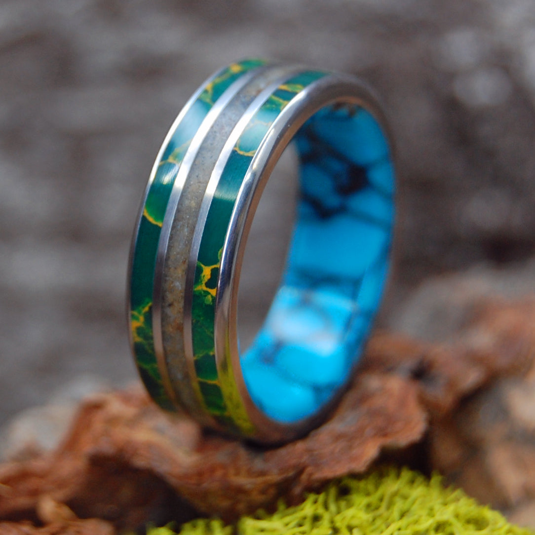 WOOLLY MAMMOTH TUNDRA | Woolly Mammoth Tusk & Stone - Men's Wedding Ring - Minter and Richter Designs