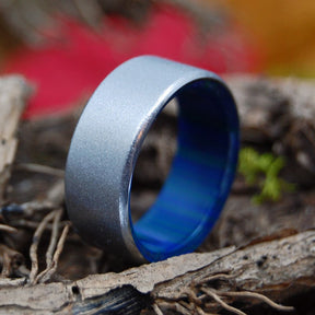 NEPTUNE'S PEARL | Azurite Malachite Titanium Wedding Rings - Minter and Richter Designs