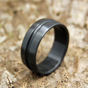 PERSIAN ZARGUN | Zirconium Black Wedding Rings - Minter and Richter Designs
